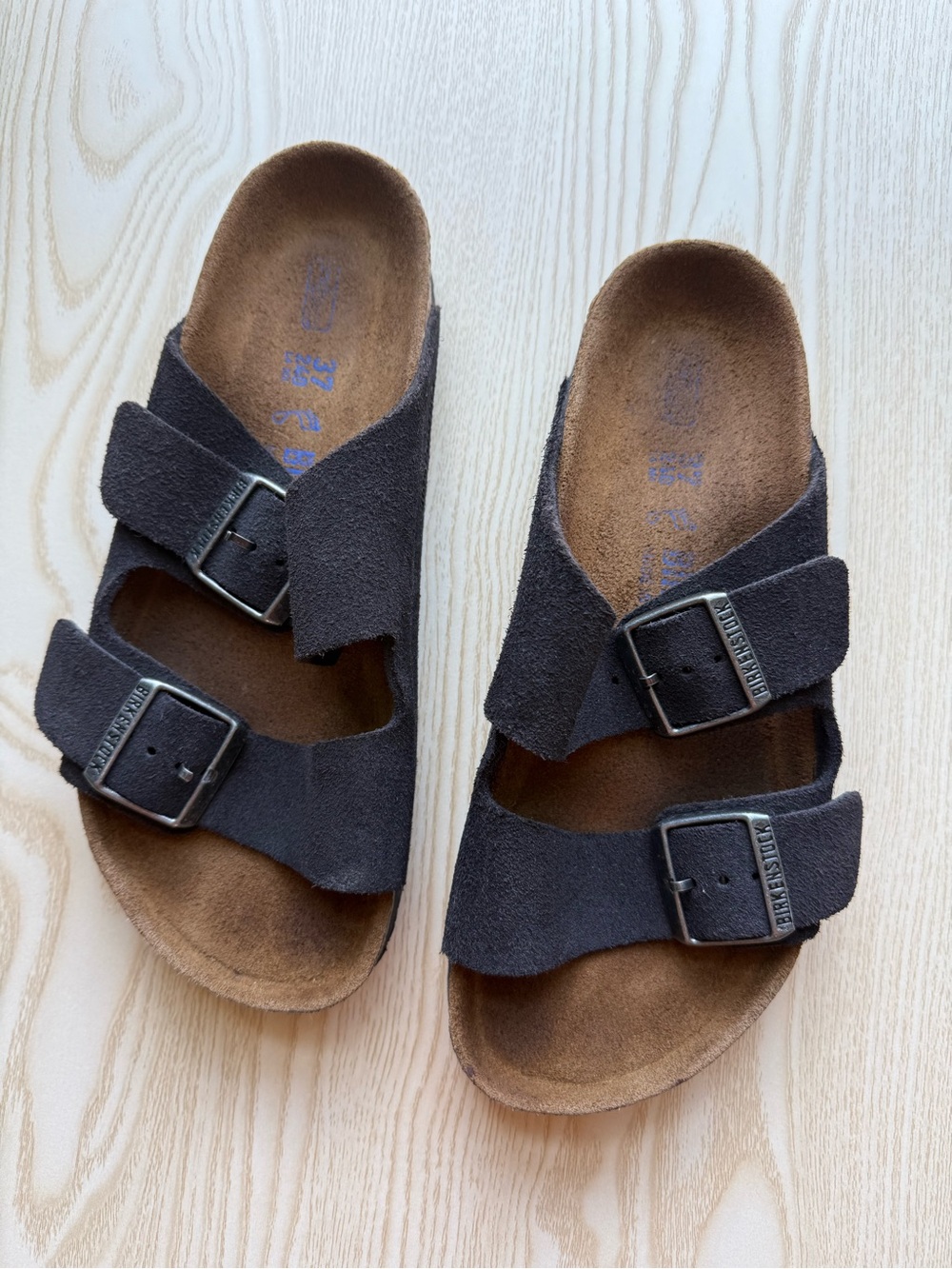 Birkenstock Kids Two-Strap Suede Sandals - Black